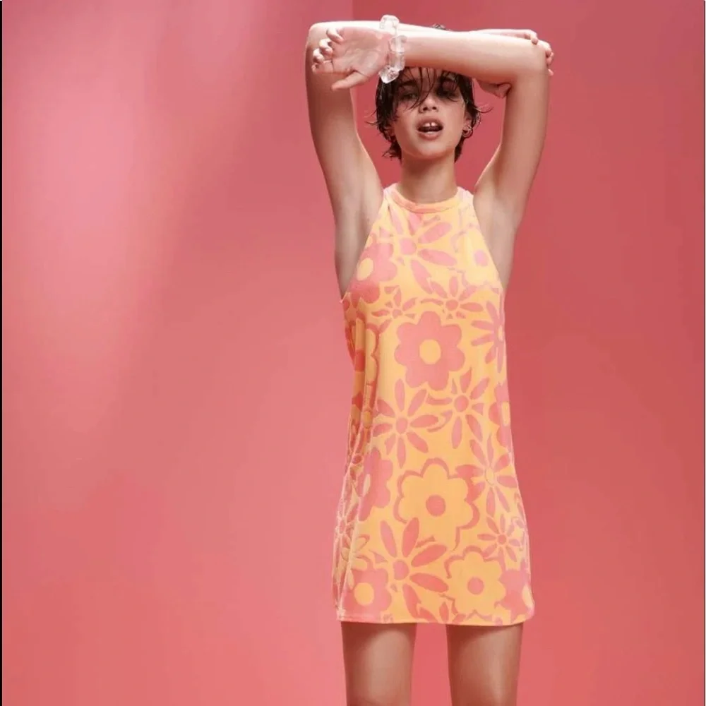 BLOGGERS FAVE Zara Jacquard Terrycloth Mod 60s Halter Mini Dress -NWT, sz S or L - Picture 10 of 12